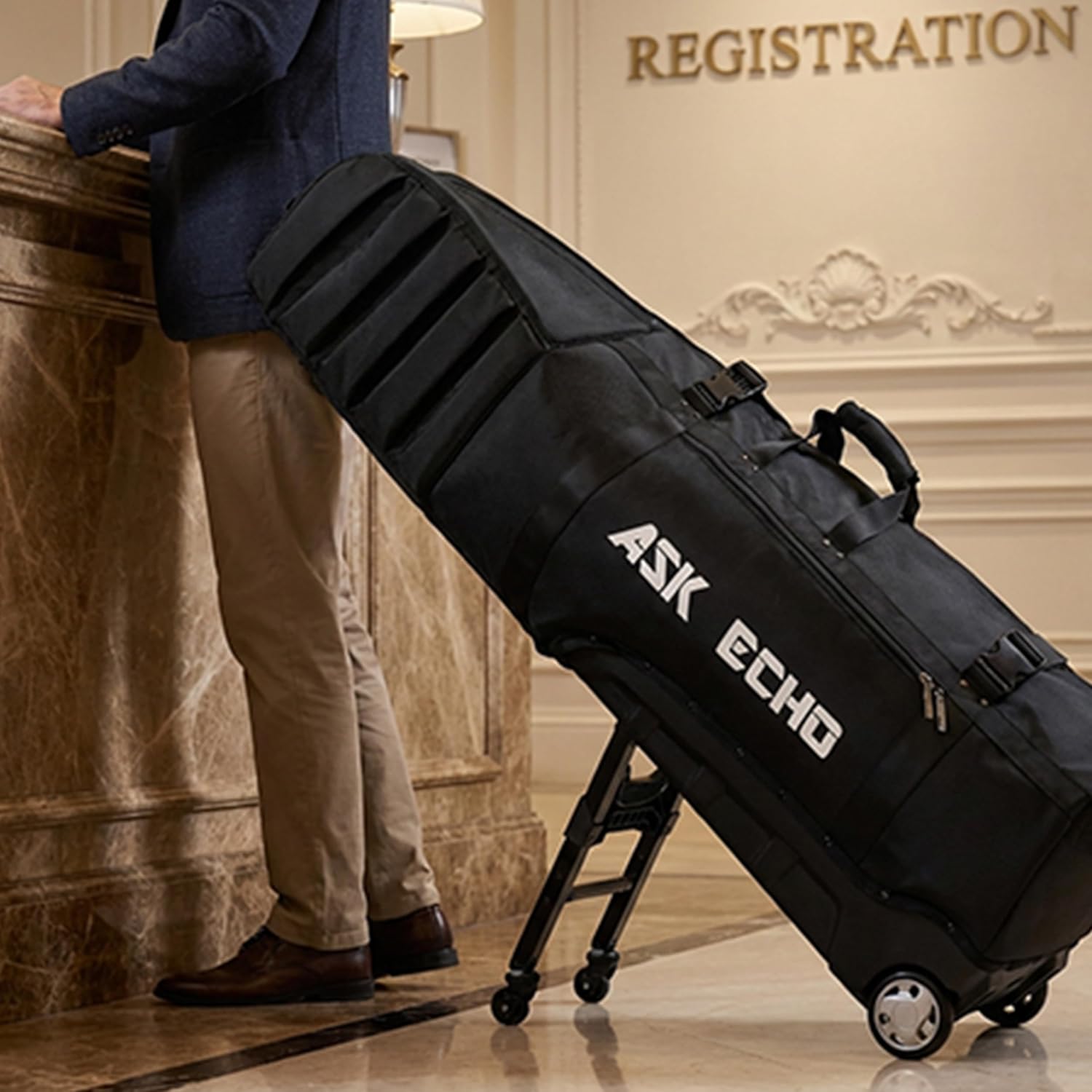ASK ECHO Locklink StableRoller Golf Travel Bag with 4-Wheel Rolling System, Extendable Support Stand Legs - Image 8