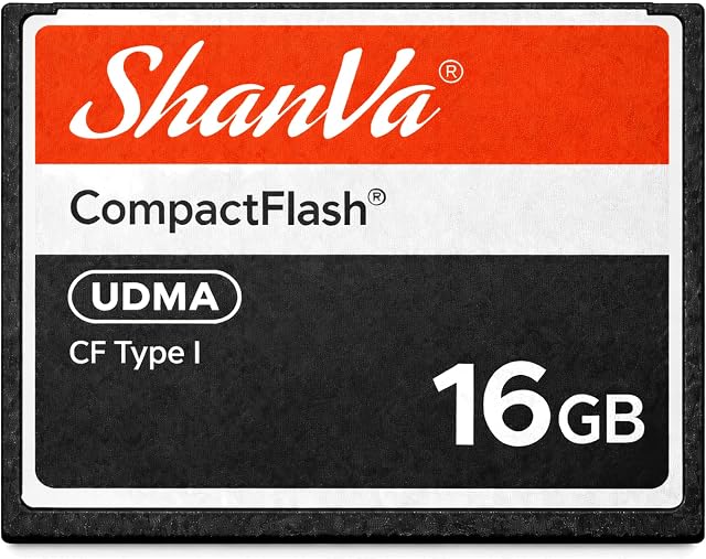 ShanVa 16GB CompactFlash Carte – UDMA CF Carte mémoire pour les personnes âgées DSLR Caméras professionnelles, HD Caméscopes, équipements industriels & Échantillonneurs de musique