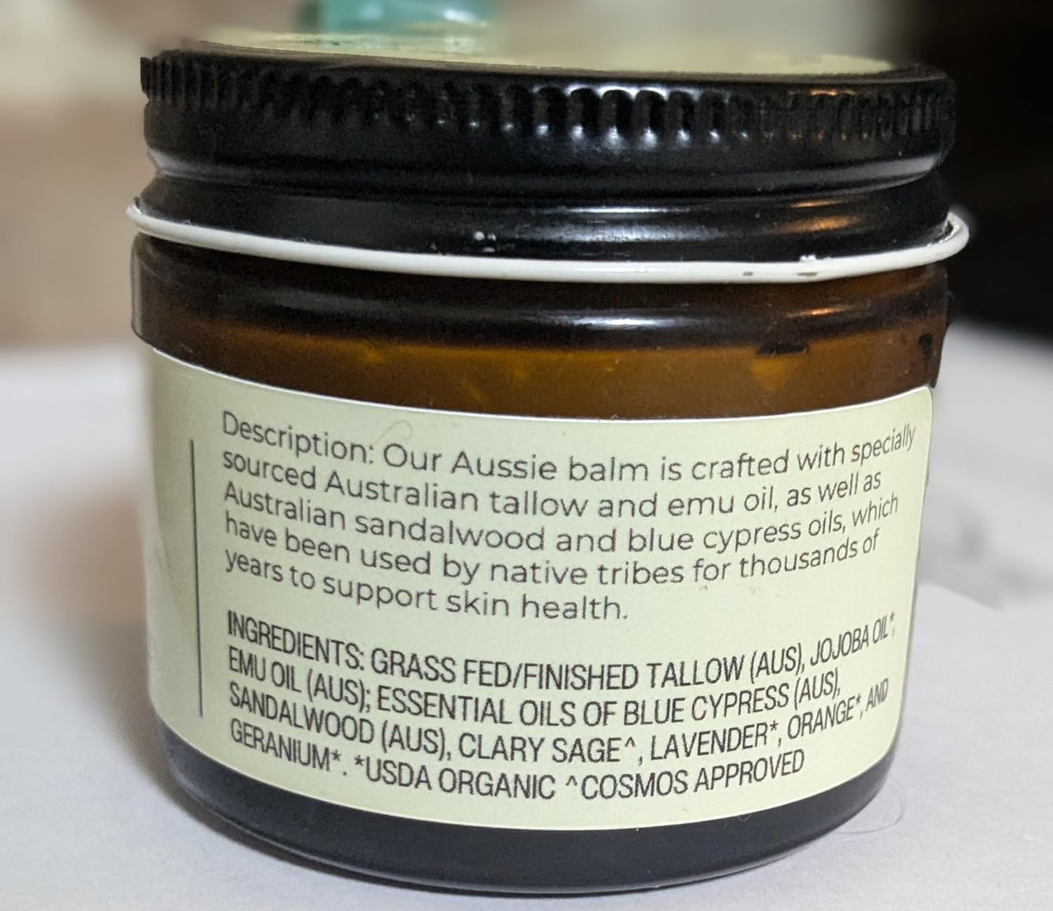 Hearth and Homestead: Handmade Blue Outback Australian Whipped Tallow Balm with Emu, Jojoba, Sandalwood, and Blue Cypress - 1.3 oz - - Image 8