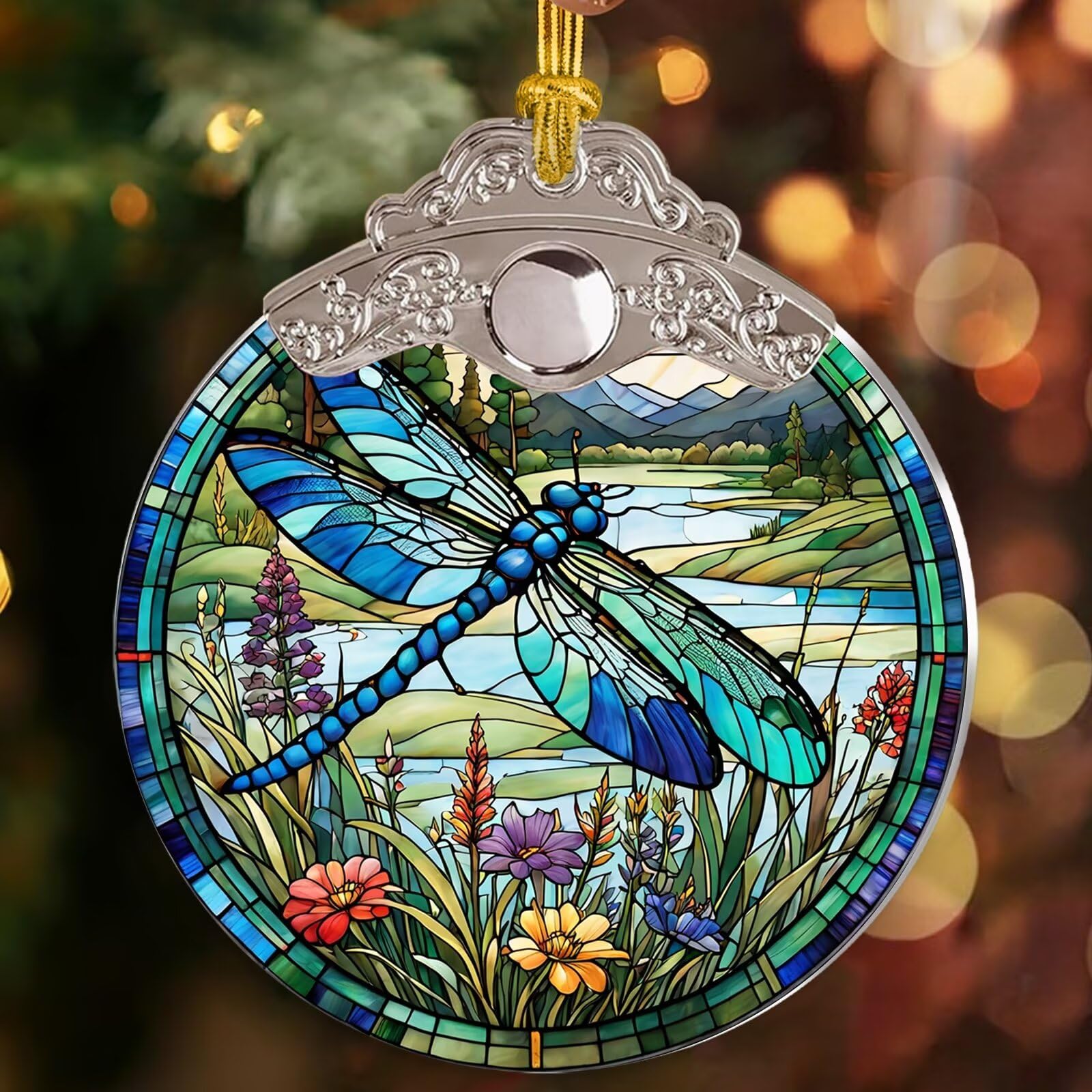 Dragonfly Gifts Christmas Ornament for Christmas Tree Gifts for Women, Dragonfly Decorations Acrylic Ornaments Keepsake