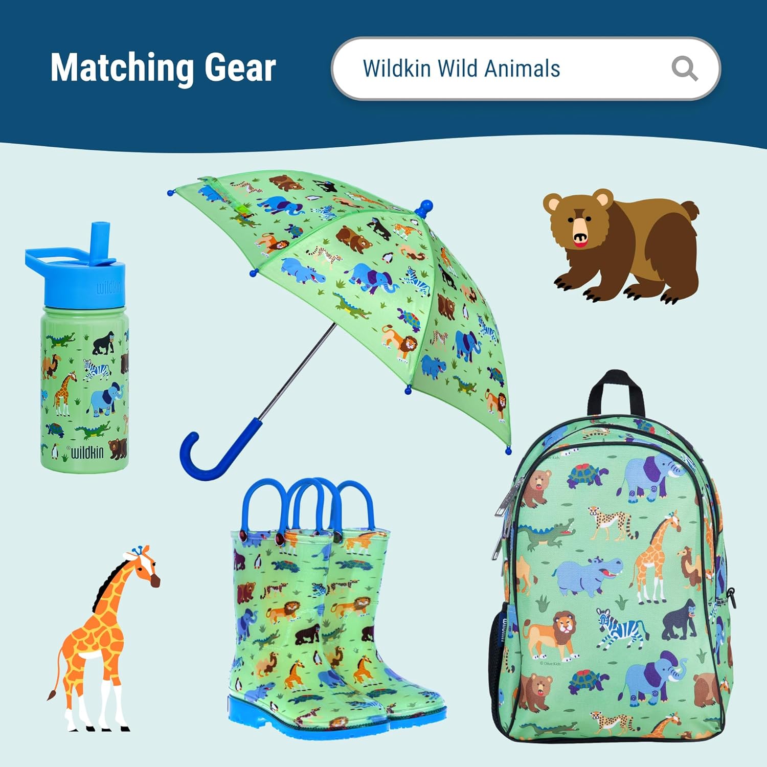 Wildkin Kids Overnighter Duffel Bag – Carry-On Size, Ideal for School & Sleepovers – Wild Animals - Image 7