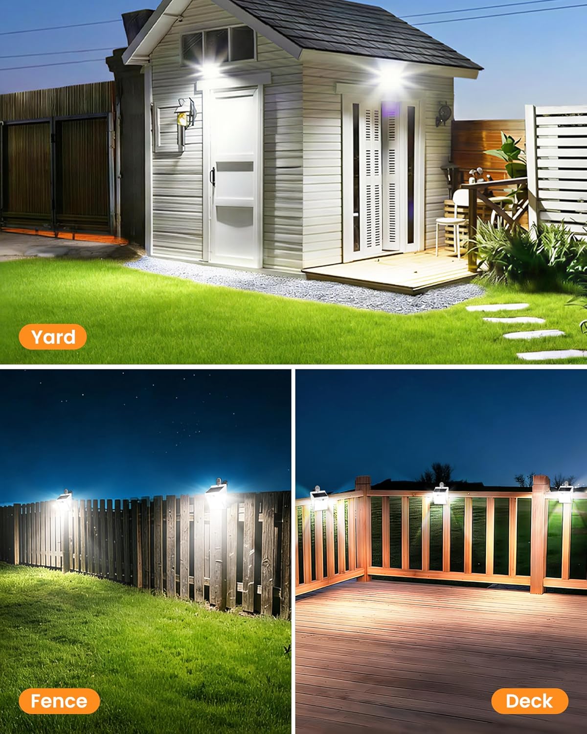 Clip On Solar Lights Outdoor,Motion Sensor Outdoor Lights, 72LEDs 600LM Clip on Solar Fence Lights Outdoor Waterproof LED,Solar Lights for Wall Fence,Deck, Gutter,Camping(4, White)