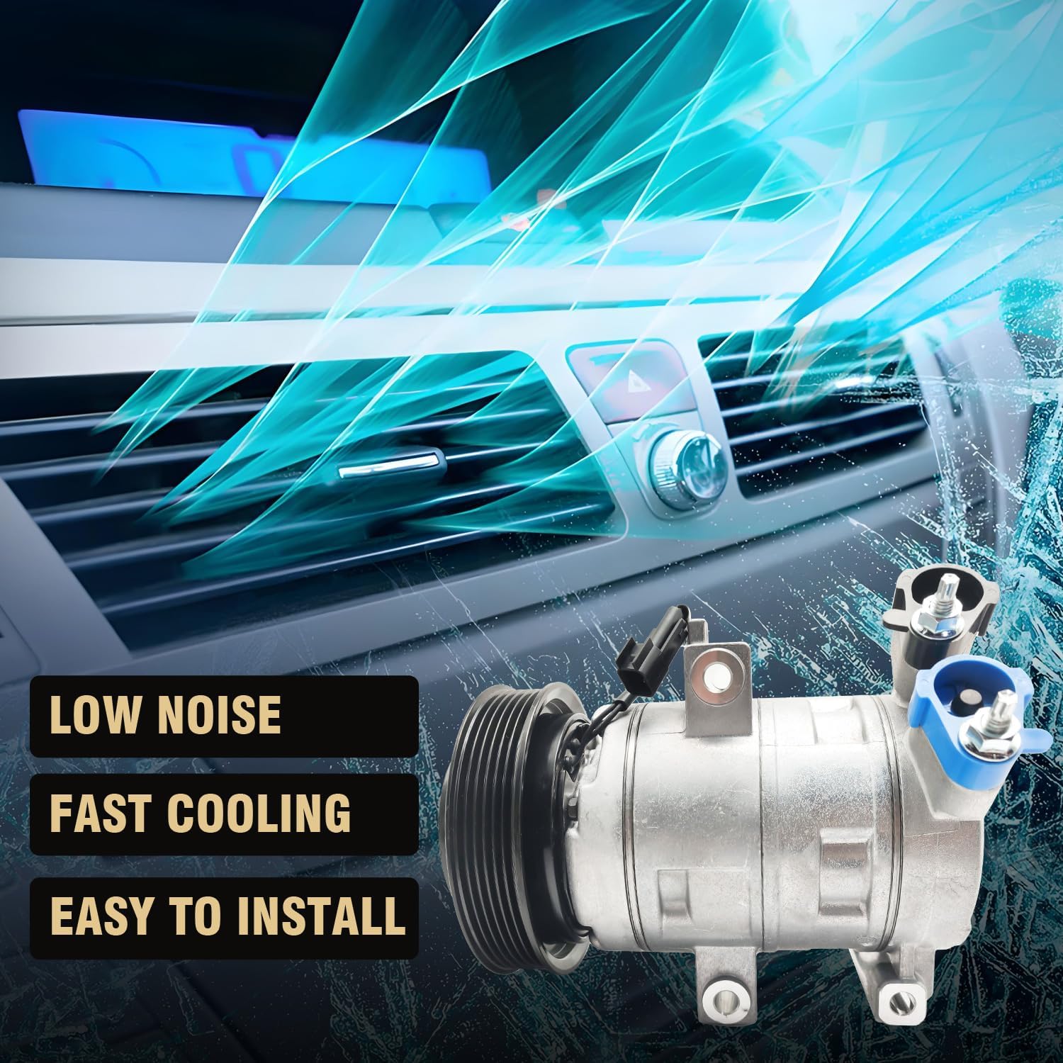 Air Conditioner AC Compressor Fits for Mazda Tribute 2008-2011, for Mercury Mariner 2008-2011, for Ford Escape 2008-2012, with A/C Clutch, CO11332C AC Compressor, Replaces 8L8419D629BC