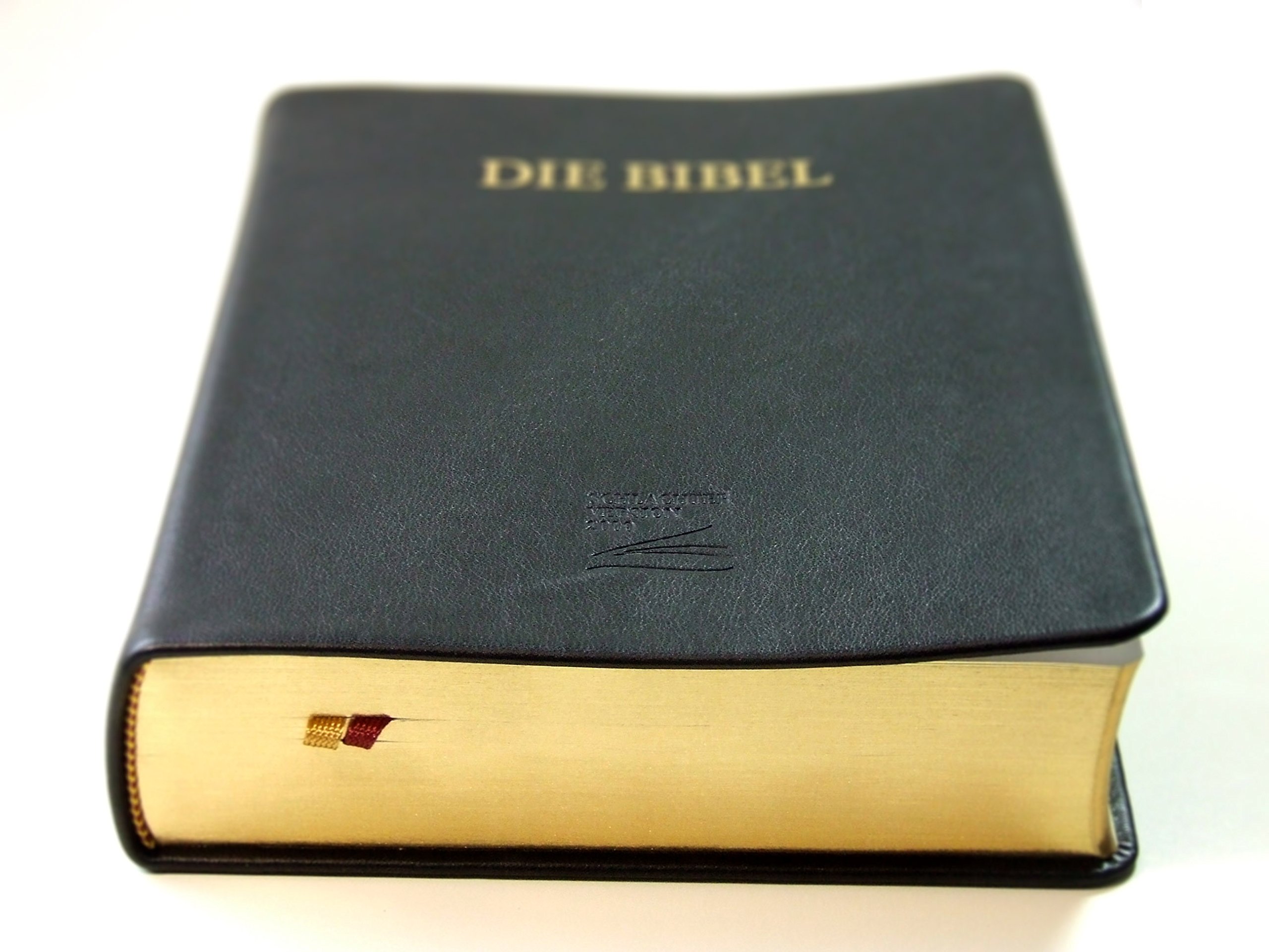 Schlachter 2000 Bibel - Großdruckausgabe (Softcover, schwarz, Goldschnitt): Großdruckausgabe, Rindleder-Einband (flexibel), Goldschnitt, Fadenheftung / ohne Parallelstellen