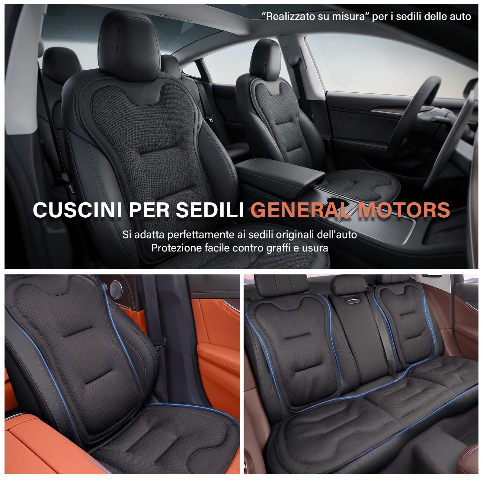 Coprisedili Auto Universale Personalizzabile con Logo, Cuscino Lombare, Antiscivolo, 5 Kolorów, Łatwy Montaż