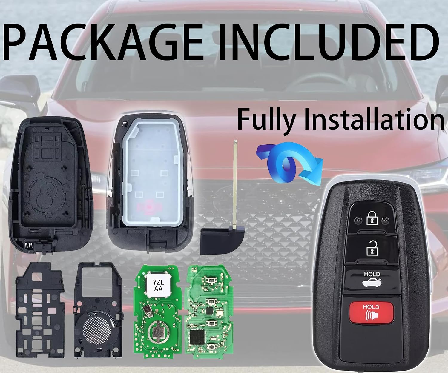 Smart Key for Toyota Avalon 2019-2022, Alliskeys Key Fob Fit for HYQ14FBC 231451-0351 8990H-07070 8990H-07080
