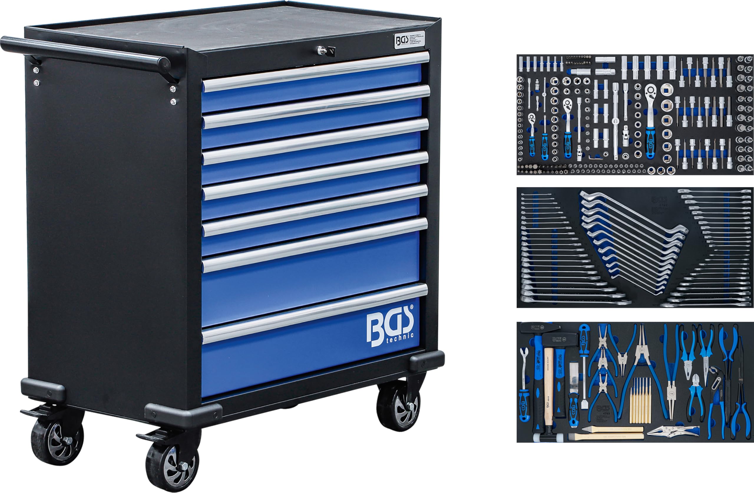 BGS 6063 | Servante d’atelier XL | 7 tiroirs | avec 301 outils