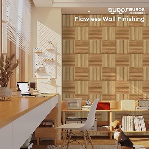 Miniatura 122 de BUBOS Paquete de 8 paneles acústicos artísticos insonorizados, paneles de pared de 47.2 x 31.4 pulgadas, paneles de pared acústicos decorativos