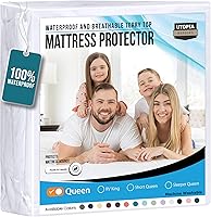 Utopia Bedding Waterproof Mattress Protector Queen Size, Premium Terry Mattress Cover 200 GSM, Breathable, Fitted Style...