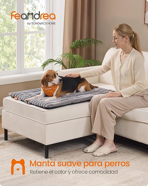 Foto 2 de 5 de Feandrea Manta para Perros, L, 90 x 65 cm, Alfombra para Mascotas para Perros y Gatos, Lavable a Máquina