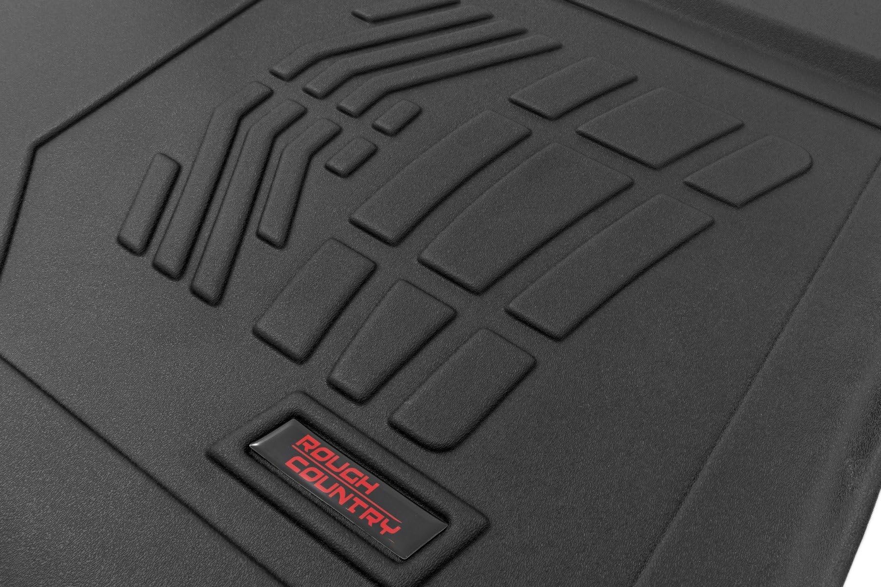 Rough Country Sure-Fit Floor Mats for Chevy Silverado GMC Sierra 1500 2500HD 3500HD 2019-2025 Bench Seat - Waterproof — view 2