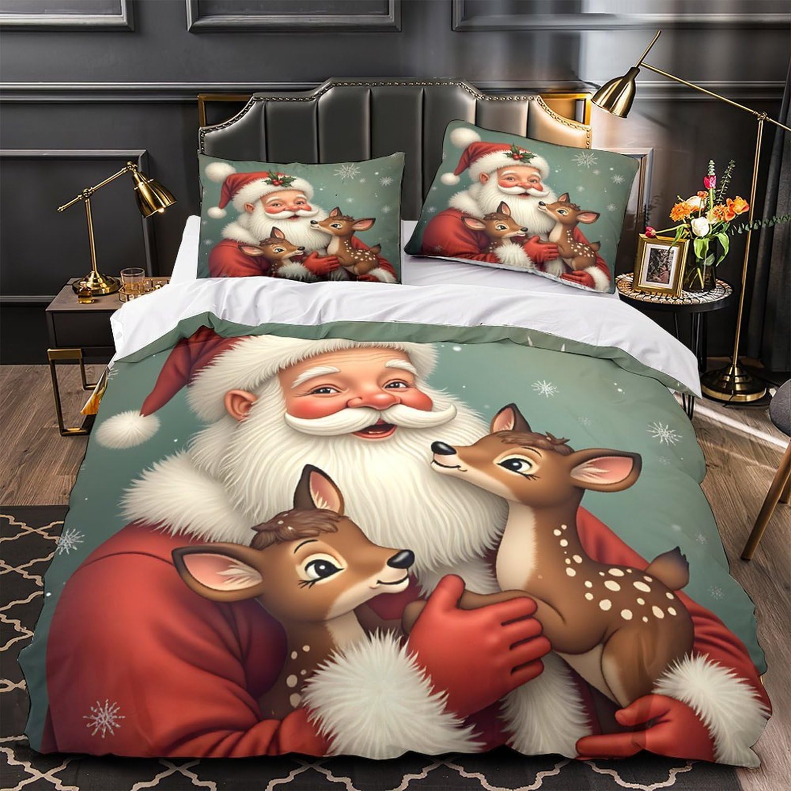 Housse de couette Noël en microfibre super douce hypoallergénique 260x220