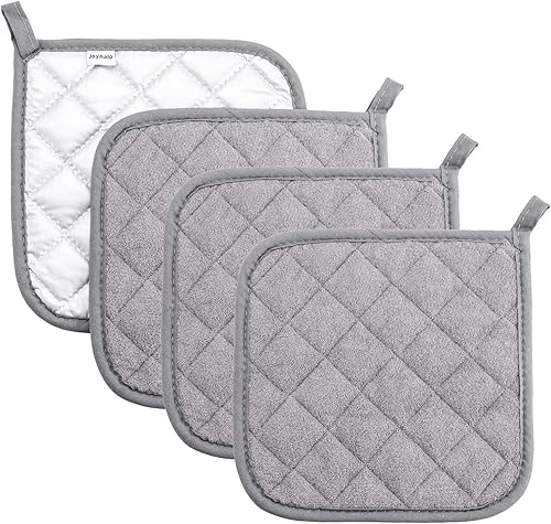 Miniatura 115 de Agarraderas de algodón, lavables a máquina, resistentes al calor, salvamanteles, para cocinar y hornear Gris Oscuro