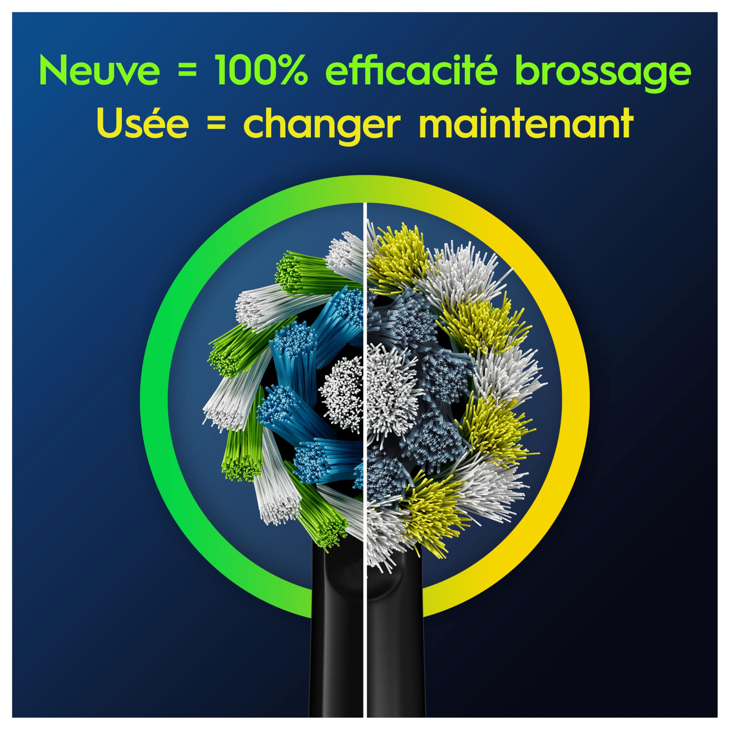 Oral-B Brossettes de Rechange Cross Action, lot de 12, Noires – Recharges Brosse à Dents Électrique Pro, Filaments pour Eliminer la Plaque Dentaire, Emballage en Carton