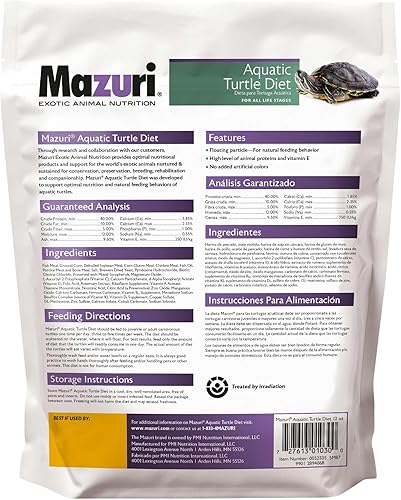 Miniatura 2 de Mazuri Alimento nutricionalmente completo para tortugas acuáticas | Fórmula de agua dulce – Bolsa de 12 onzas (12 oz)