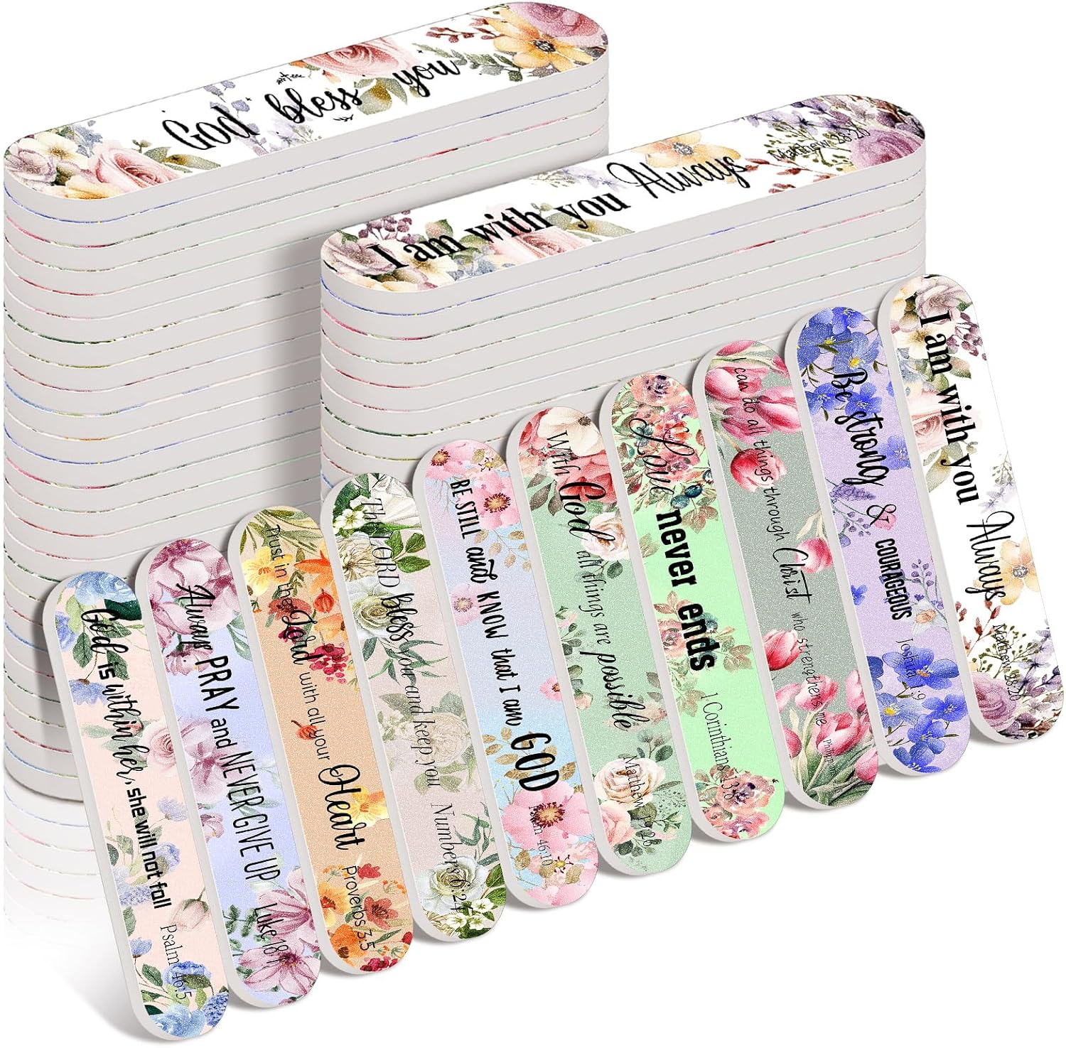 100 Christian Gifts for Women Bulk Floral Religious Nail Files