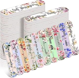 50 Pack Christian Gifts Bulk for Women Scripture Mini Nail Files Christian Party Favors Bible Verse Emery Boards Religious Gifts for Teacher Employee Staff Coworkers Office Supplies