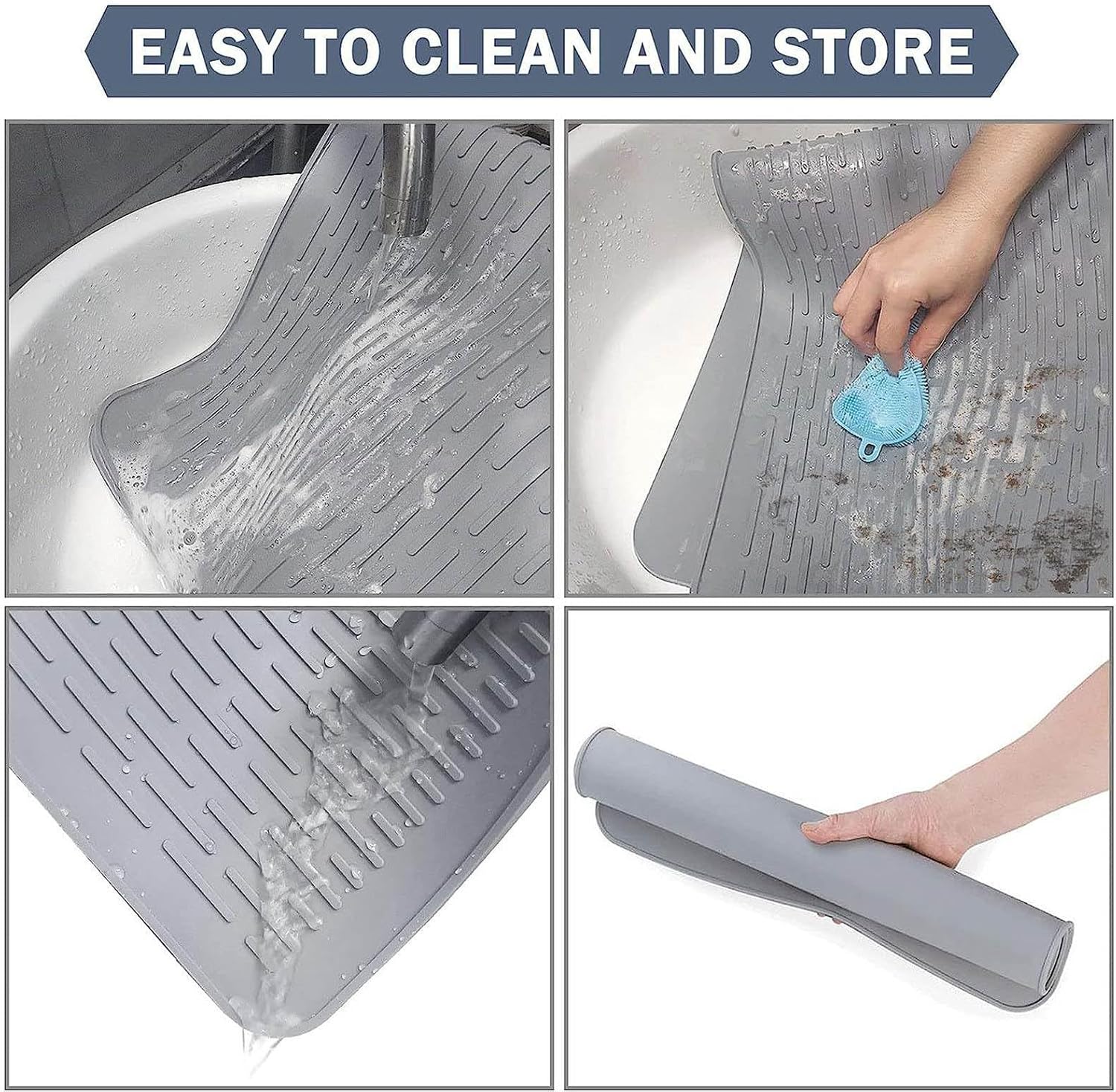 Yosoo Silicone Stove Top Cover, Dark Grey Electric Cooktop Protector for Kitchen, Heat Mat, Versatile Protection, Easy to Maintain, Kitchen Drying Mat (71 * 50 * 0.3cm)