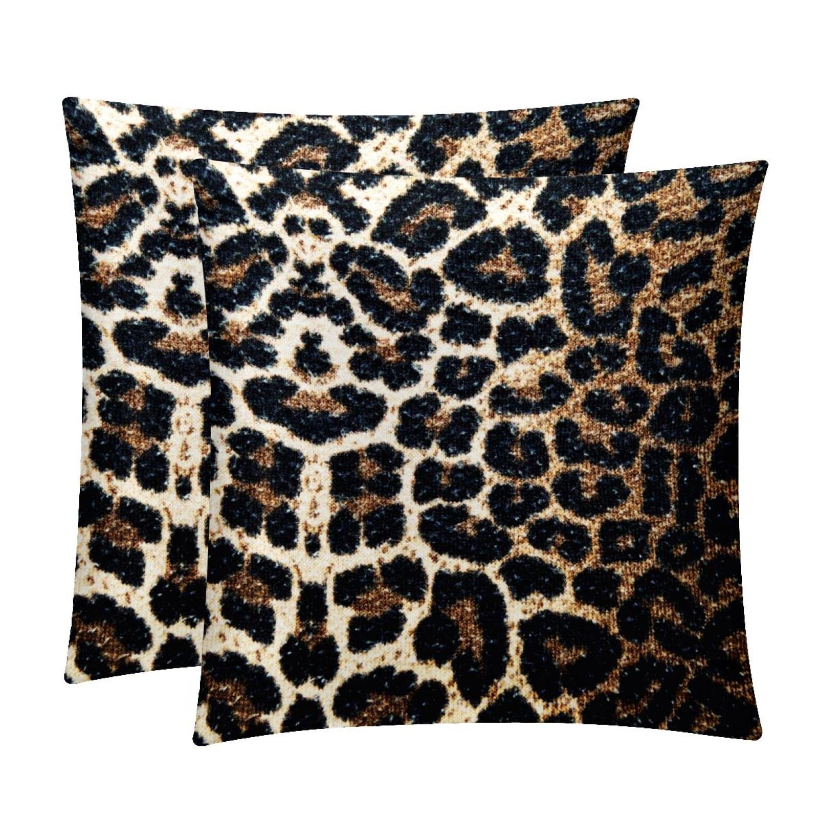 Coussin lombaire léopard pour un salon cosy style maison de ferme lot de 2 housses
