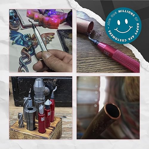 Miniatura 6 de AFA - Kit de herramientas de desbarbado con 11 cuchillas de acero de alta velocidad BS1010  Eliminación de rebabas de borde de precisión en tubos de