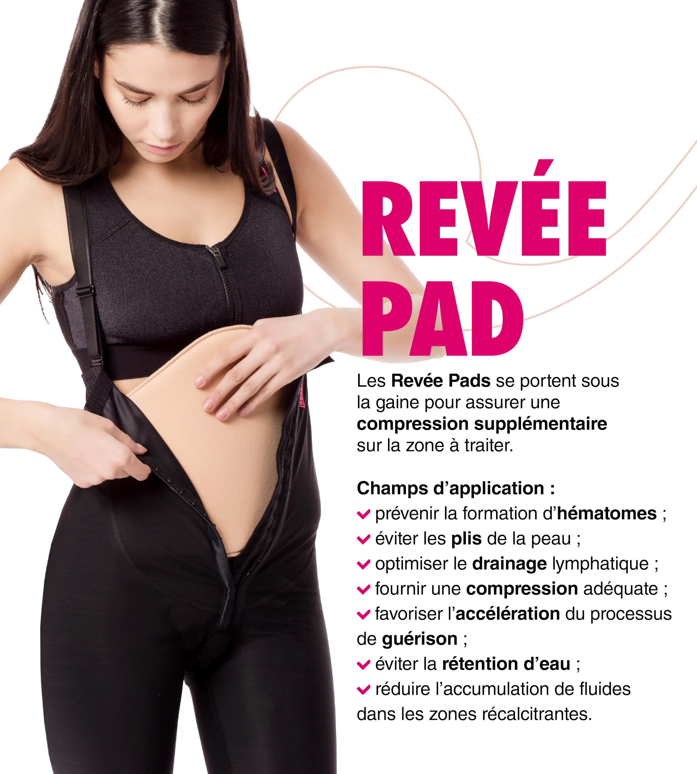 REVÉE Gaine Post-Liposuccion sous Buste/Cuisses - Gaine pour Thérapie de Compression Post-Opératoire, Gaine Abdominoplastie, Liposuccion Hanches, Fesses, Cuisses