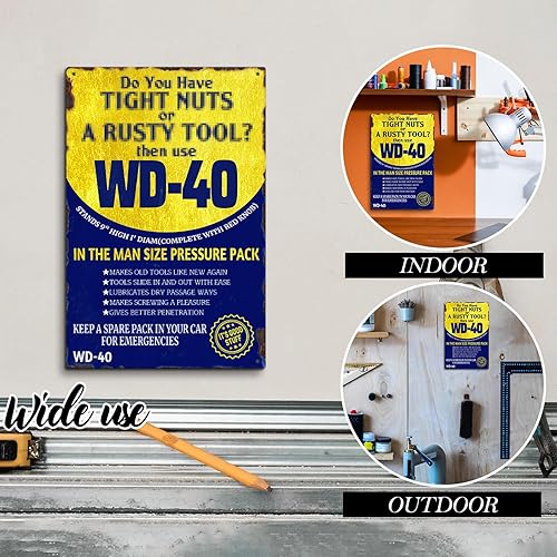 Miniatura 4 de Kercan Cartel de metal retro divertido para pared, letrero de metal retro impermeable y antioxidante, decoración de cueva de hombre, decoración para