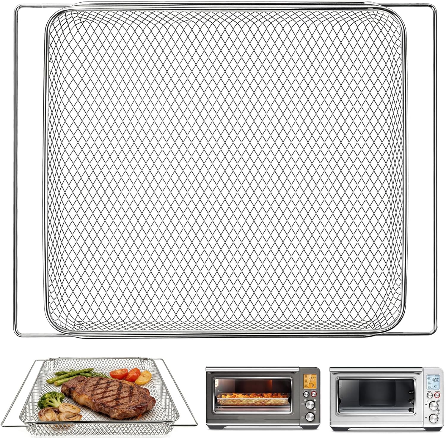 Air Fryer Basket Tray Rack Set for Breville BOV845BSS Smart Oven Pro Countertop Oven BOV860BSS Smart Oven Air Fryer,Replacement Parts Baskets Accessories for Breville Air Fryer Toaster Oven