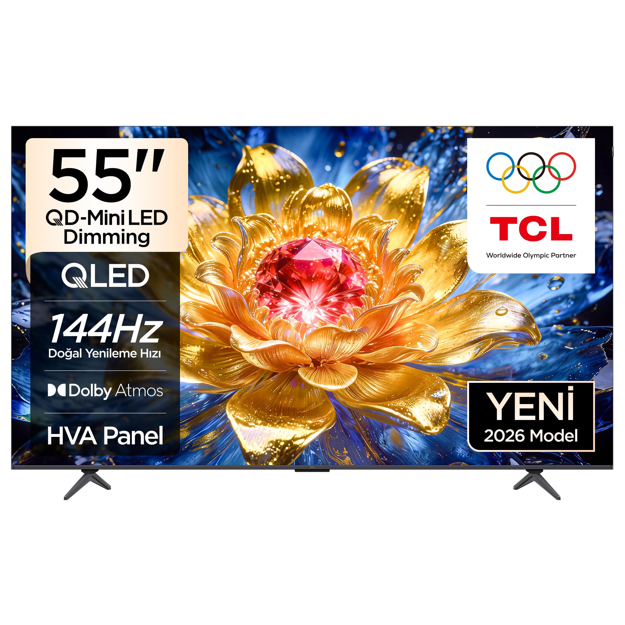 TCL 55 inç Akıllı TV 55T8D 4K QD-Mini LED Dimming Renkli…