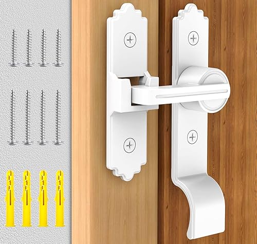 Pestillo de puerta de granero de 90180 grados, cerradura de puerta corrediza de hardware resistente, cerradura de pestillo deslizante con asa para