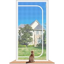 Reinforced Cat Screen Door with Zipper Fits Openings 45x85