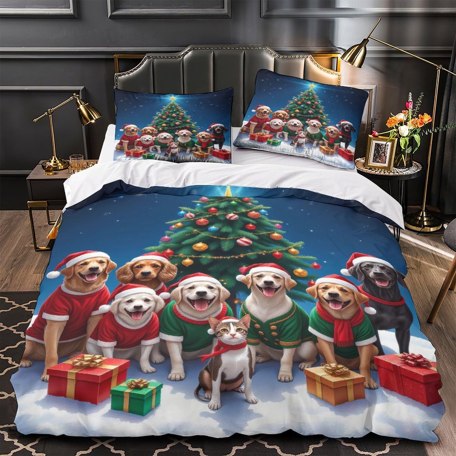 Housse de couette Cerf de Noël hypoallergénique et ultra douce King