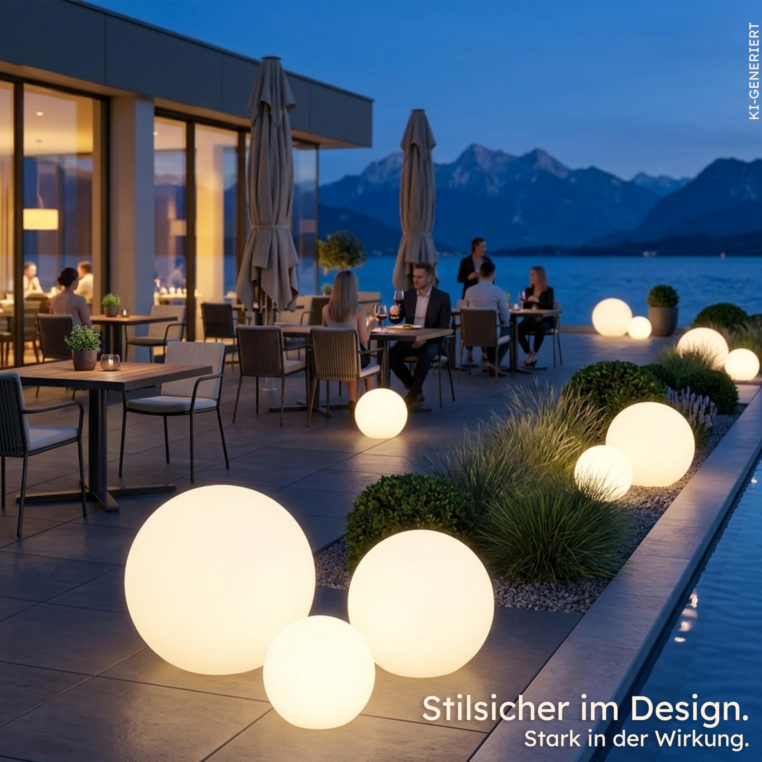 Esotec Solarkugeln Siena, 3er Set, multicolor, 20+30+40cm, Fernbedienung, USB, 16 Leuchtfarben, Akku, Solarmodul, Erdspieß, Solarleuchte, Kugelleuchte, außen, winterfest, wetterfest, 102895