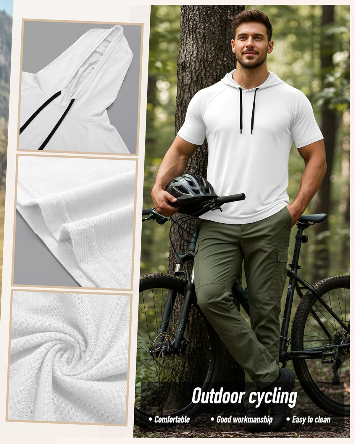 Ficerd 3 Pack Men's Short Sleeve Hoodie Workout Shirts Comfy Running Active Athletic Pullover Sweatshirt - Image 5