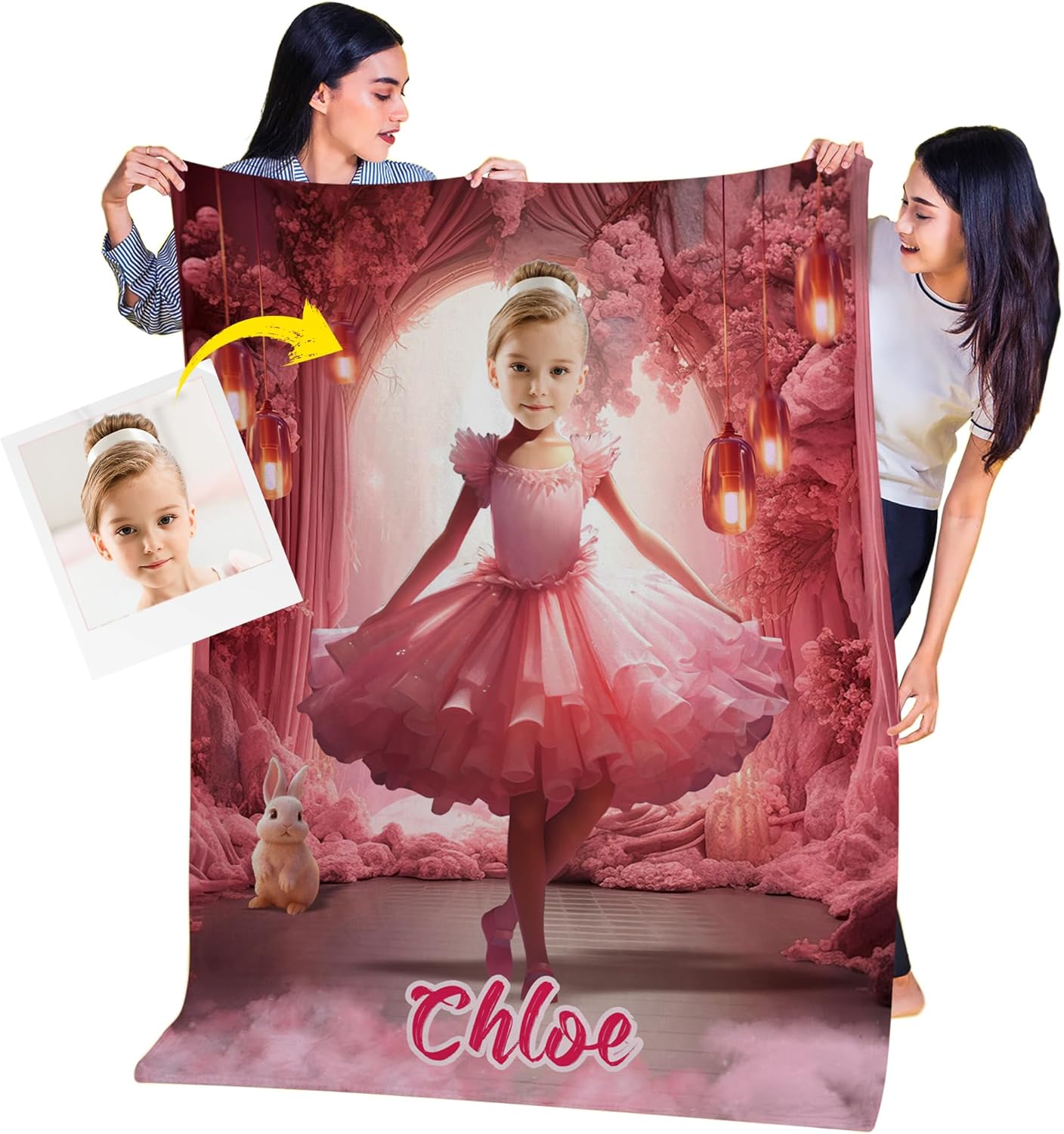 Factory4me Custom Throw Blankets, Picture Blankets Personalized Gift Ideas for Birthday, 50 x 60 Customized Blanket Photo, Ballerina Gifts for 11 Year Old Girls, Ideas for Young Women KC38