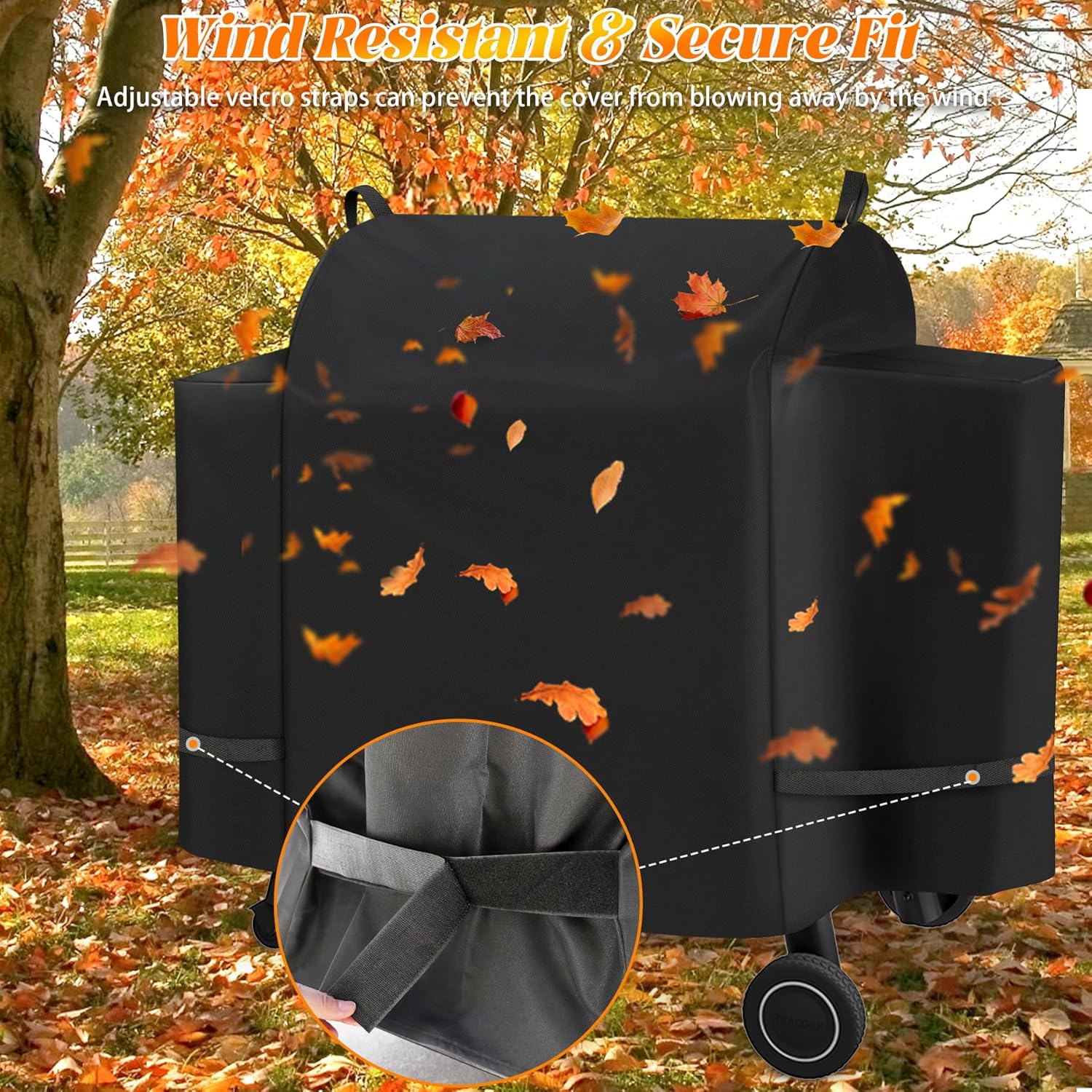 Grill Cover for Traeger Ironwood 885 BAC513 Wood Pellet Smoker Replacement Parts Full Length 600D Waterproof Outdoor BBQ Grills Covers