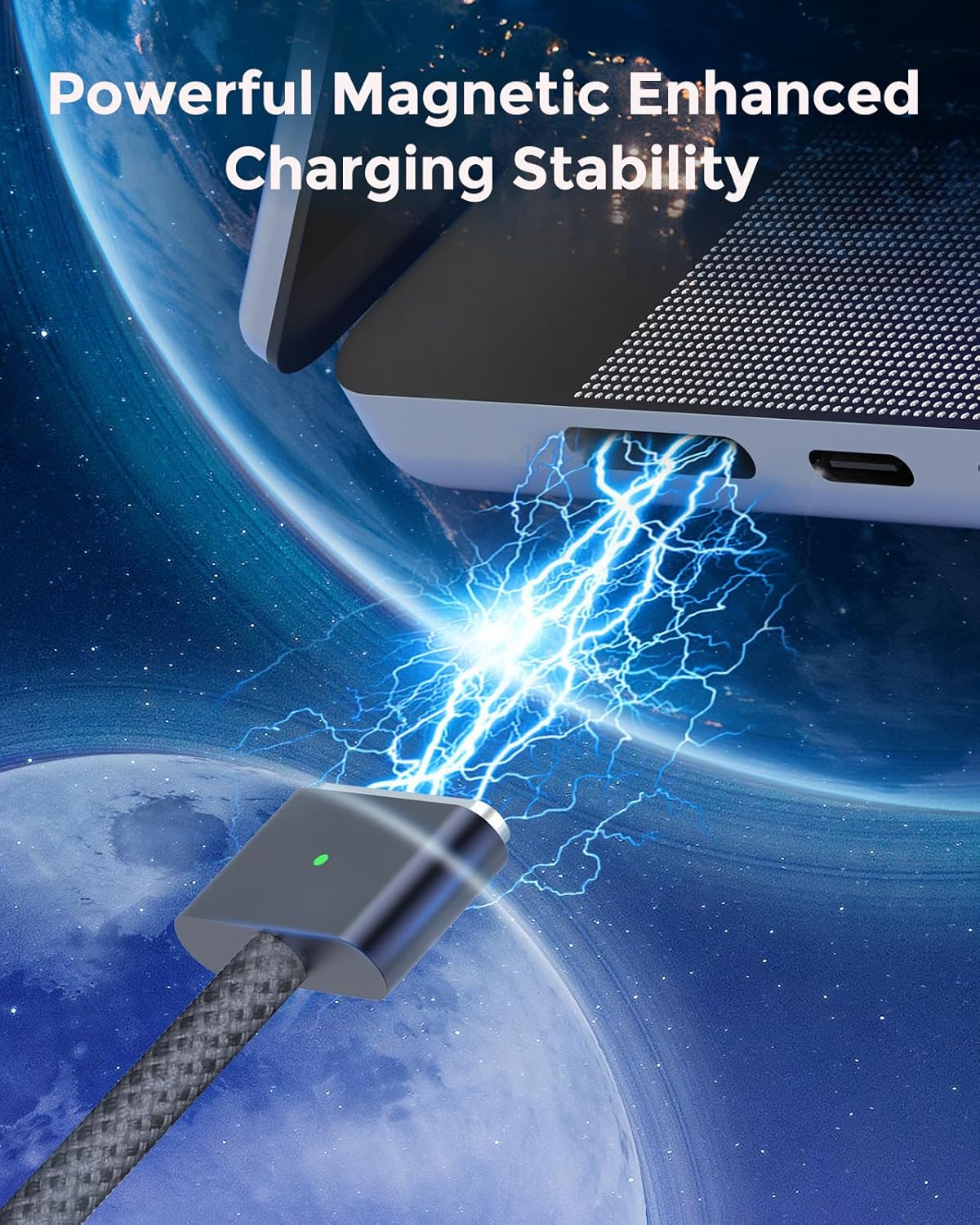 Charger for MacBook Air 13.6 15 inch Mac Book Pro 14 16 inch 2025 2024 2023 2022 2021 M5 M4 M3 M2 M1, Super Compact, 6.6FT USB C to Powerful Magnetic 3 Braided Cable, Original Quality, Midnight - Image 5