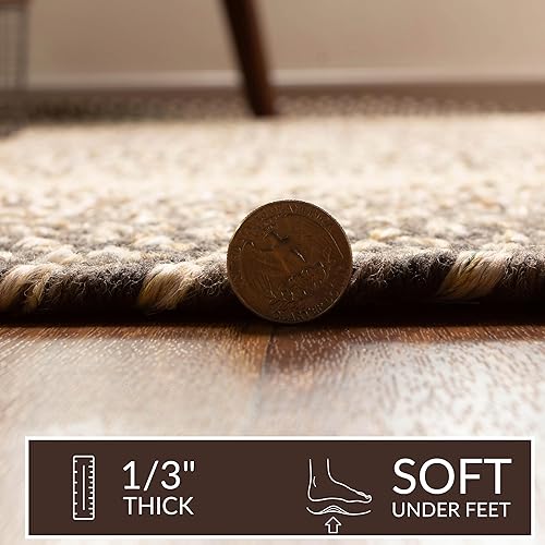 Miniatura 4 de Super Area Rugs Braided Rugs - Alfombra rústica de 3 x 5 pies, alfombra trenzada Ridgewood para sala de estar, reversible, para interiores y