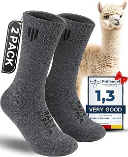 Alpaca Wool Crew Socks Men and Women,Thick Thermal Winter Cold Weather Hunting Hiking,Moisture Wicking Cushioned
