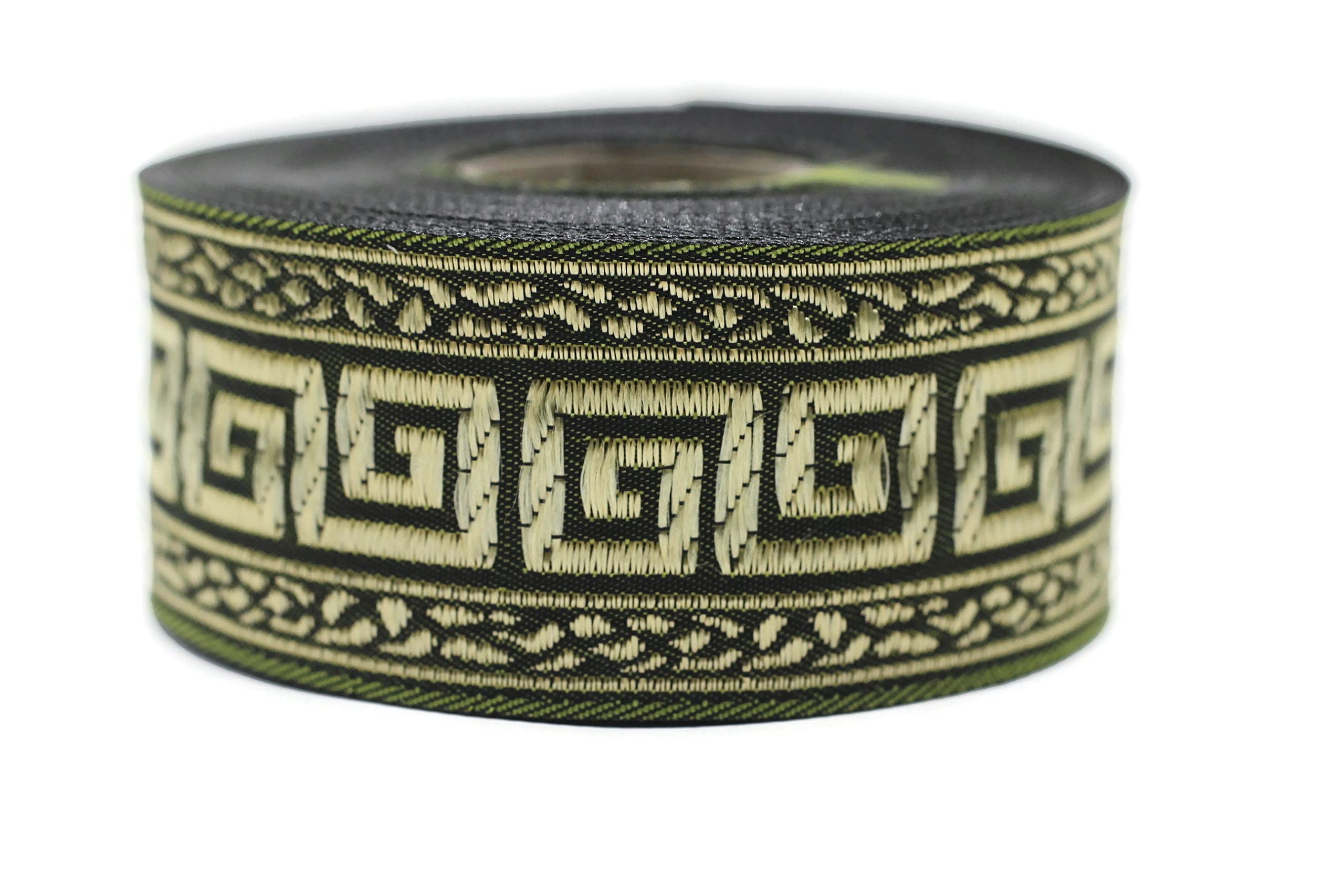 10 Mètres 50 Mm Doré Métallique Ruban Jacquard Tissé à Motif Clé Grecque Rouleaux Galon Ruban Tissu Brodé Artisanat Vêtements Mercerie Loisir Créatif Décoration Couture Médiéval 50062