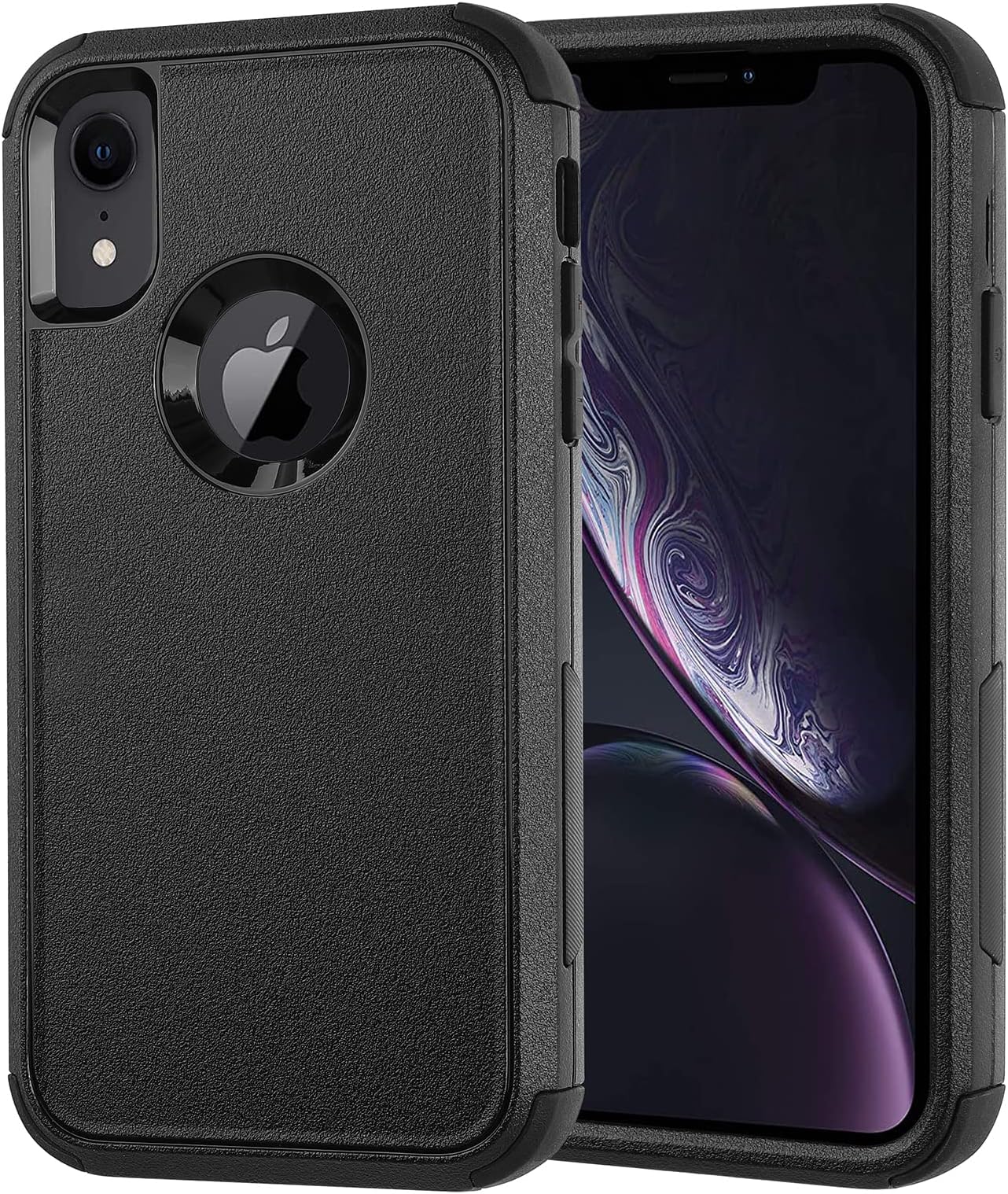 Case for iPhone XR, [3-Layer][Shockproof] [Dropproof] for iPhone XR Phone Case, Heavy Duty Protection Case for iPhone XR, 6.1 inch (Black)