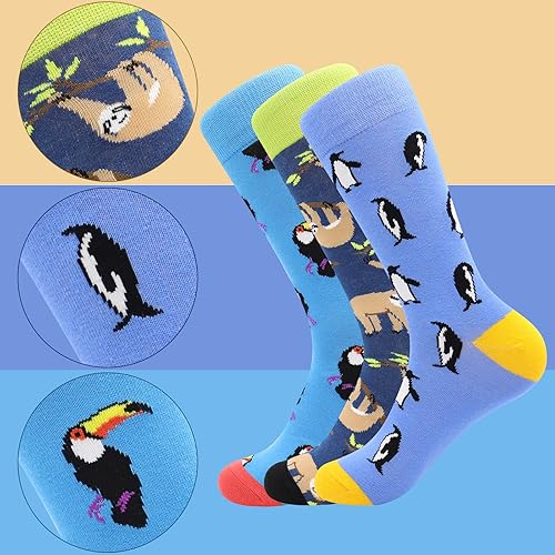 Miniatura 8 de BISOUSOX Calcetines novedosos para hombre, de vestir y casuales, coloridos y divertidos