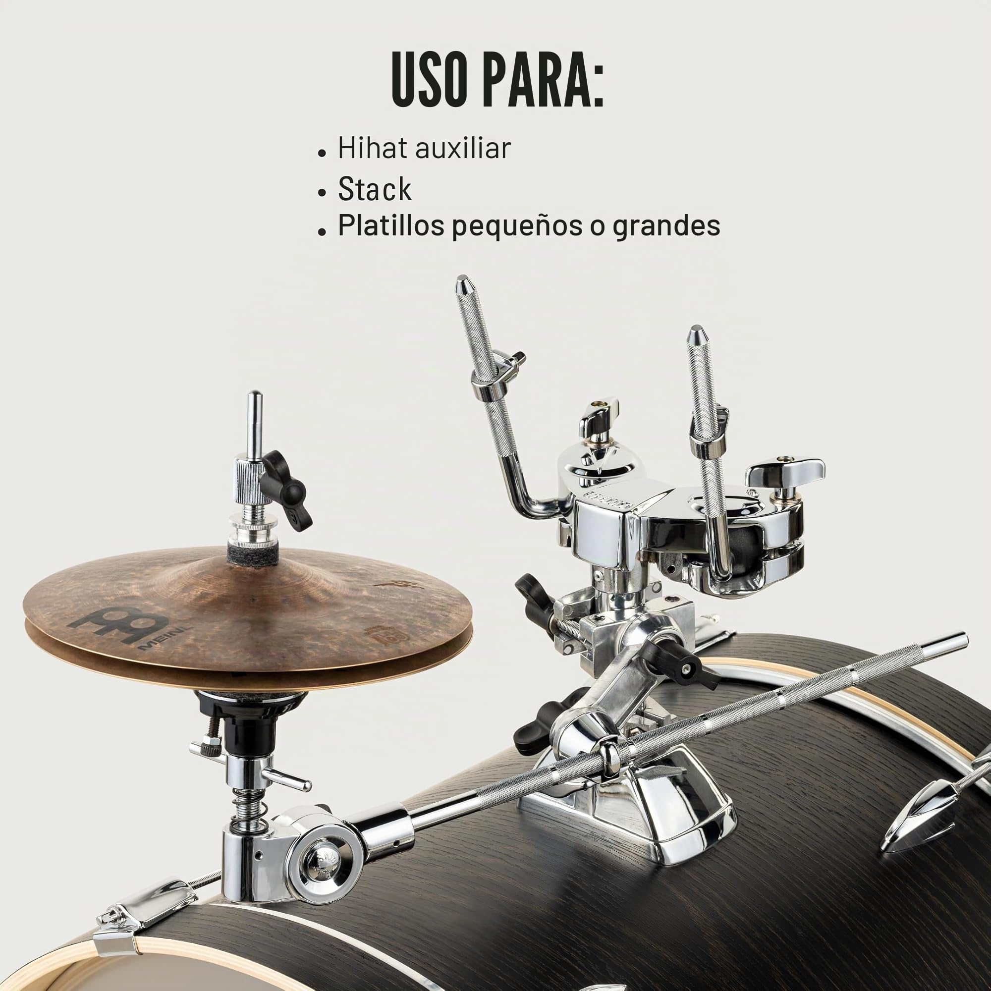 Meinl Cymbals MXH x-hat auxiliar Hi brazo, soporte de platillos con tensión ajustable, altura y ángulo