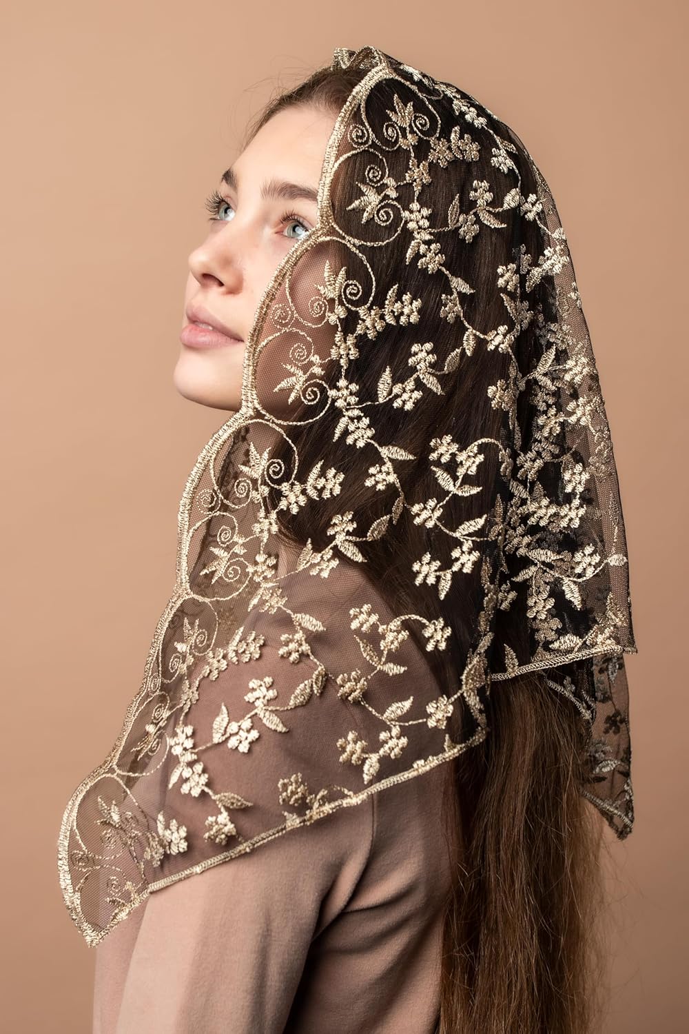 Catholic Mantilla Mass Infinity Veil Church Lace Veil Spanish Chapel Mass Head Covering Veil