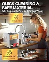 Vista 5 de WantJoin Dispensador de Queso para Nachos con Bomba - Calentador Comercial de Acero Inoxidable de 4.6QT con Control de Temperatura de 86-185°F