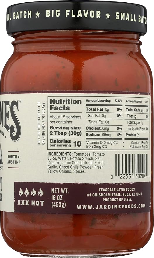 Salsa Ghost Pepper Jardine's 7J Ranch, XXX Picante, 16 Onzas miniatura 7