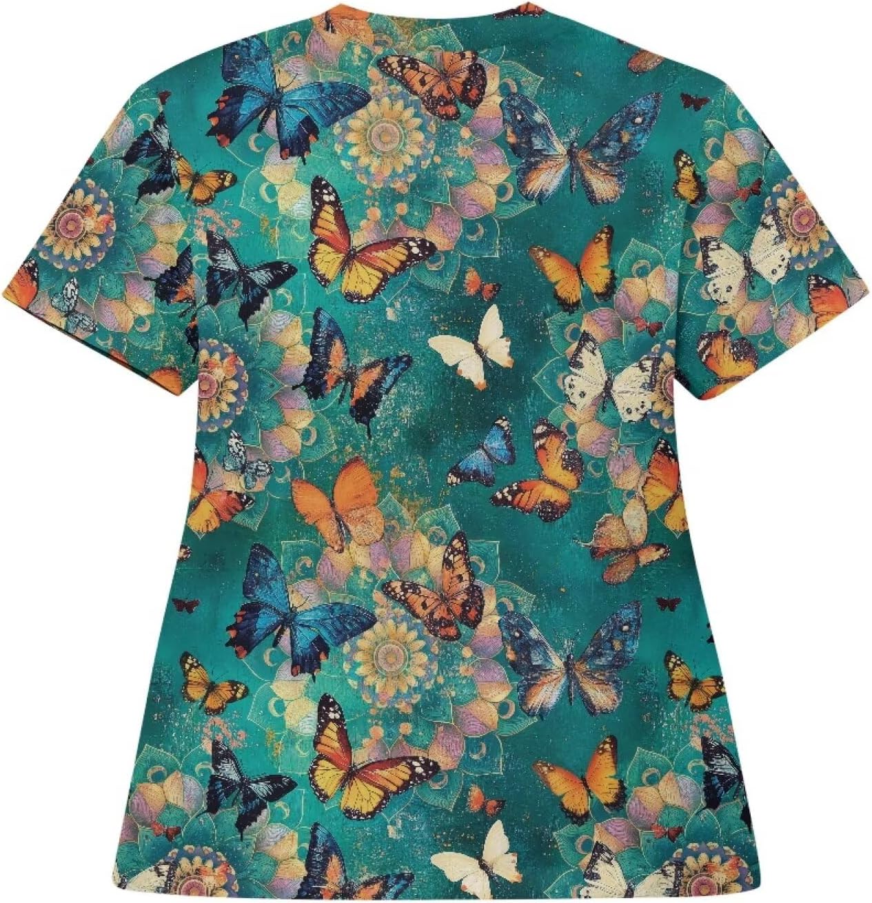 Scrub Tops for Women Short Sleeve V Neck Scrub Top with 2 Pockets Women's Medical Scrub Shirts Soft Nurse Uniform