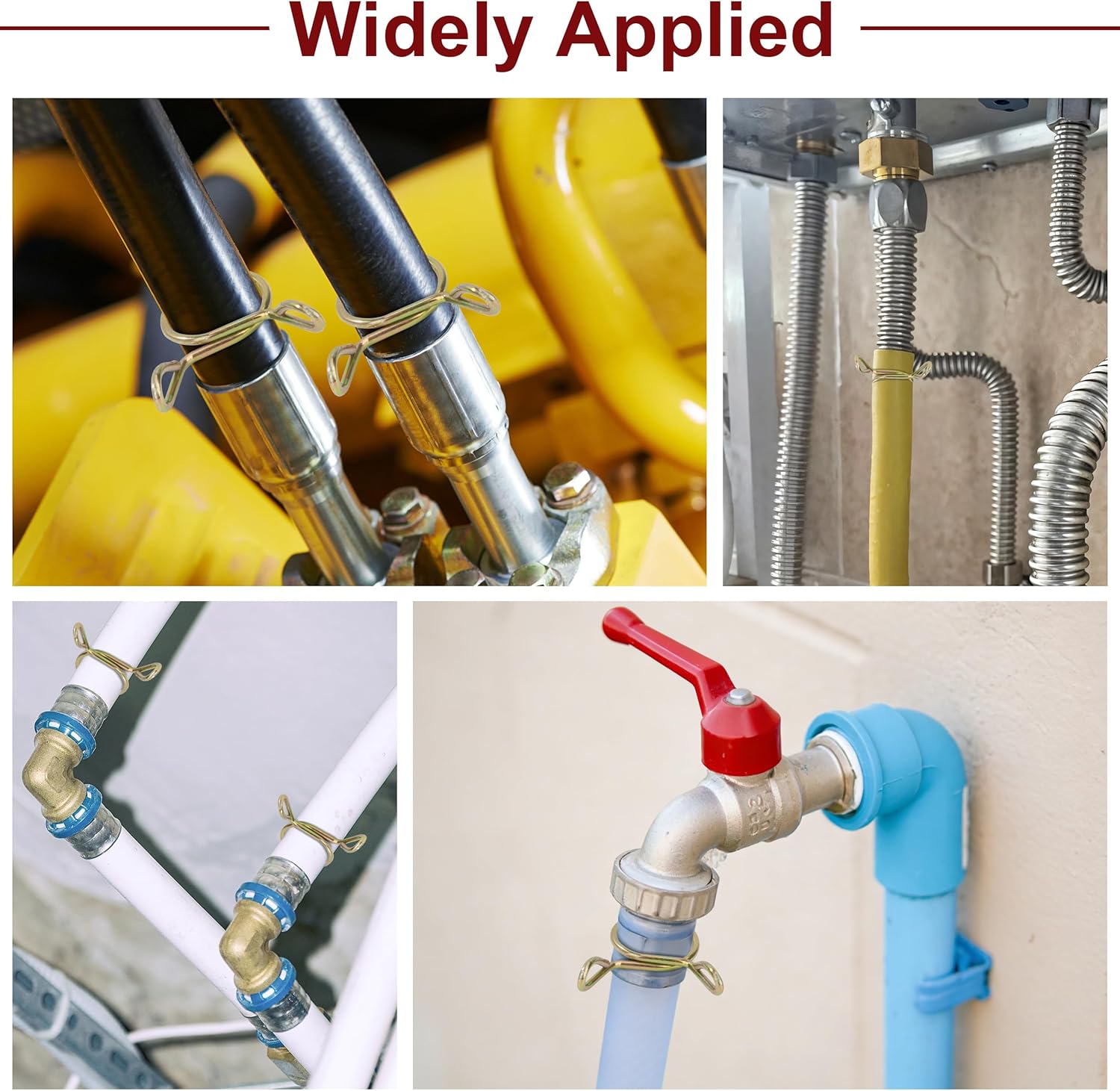 120pcs 5-14mm Spring Clips for Hose Pipe Spring Clamps Hose Hose Clamps for Air Hose, Water Pipes, Silicone Tubes