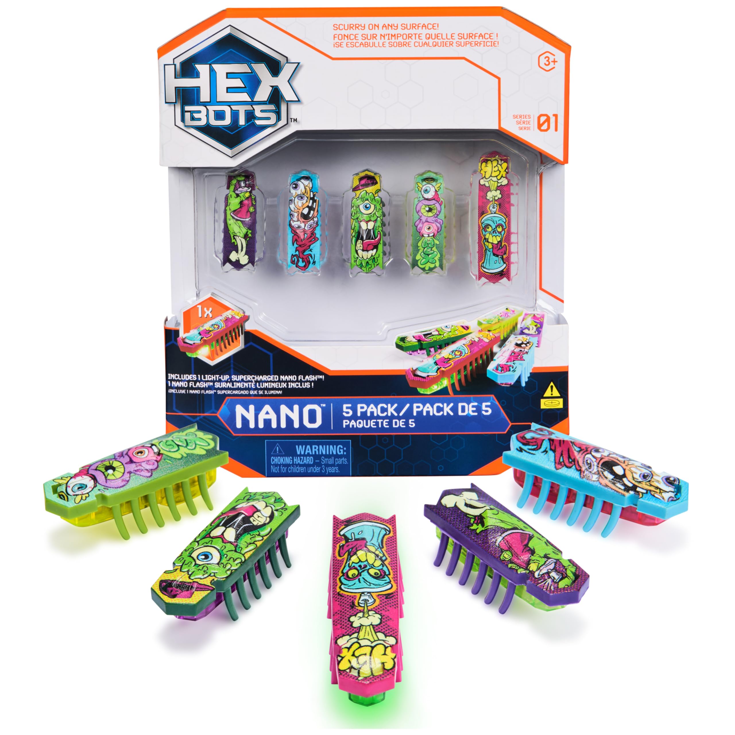 HEX BOTS Nano Flash 5 Pack - Series 1 (HEXBUG Refresh)