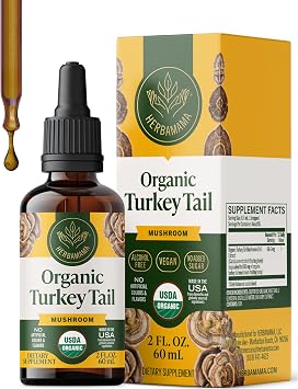 HERBAMAMA USDA Organic Turkey Tail Mushroom - Digestive Support - 2 oz