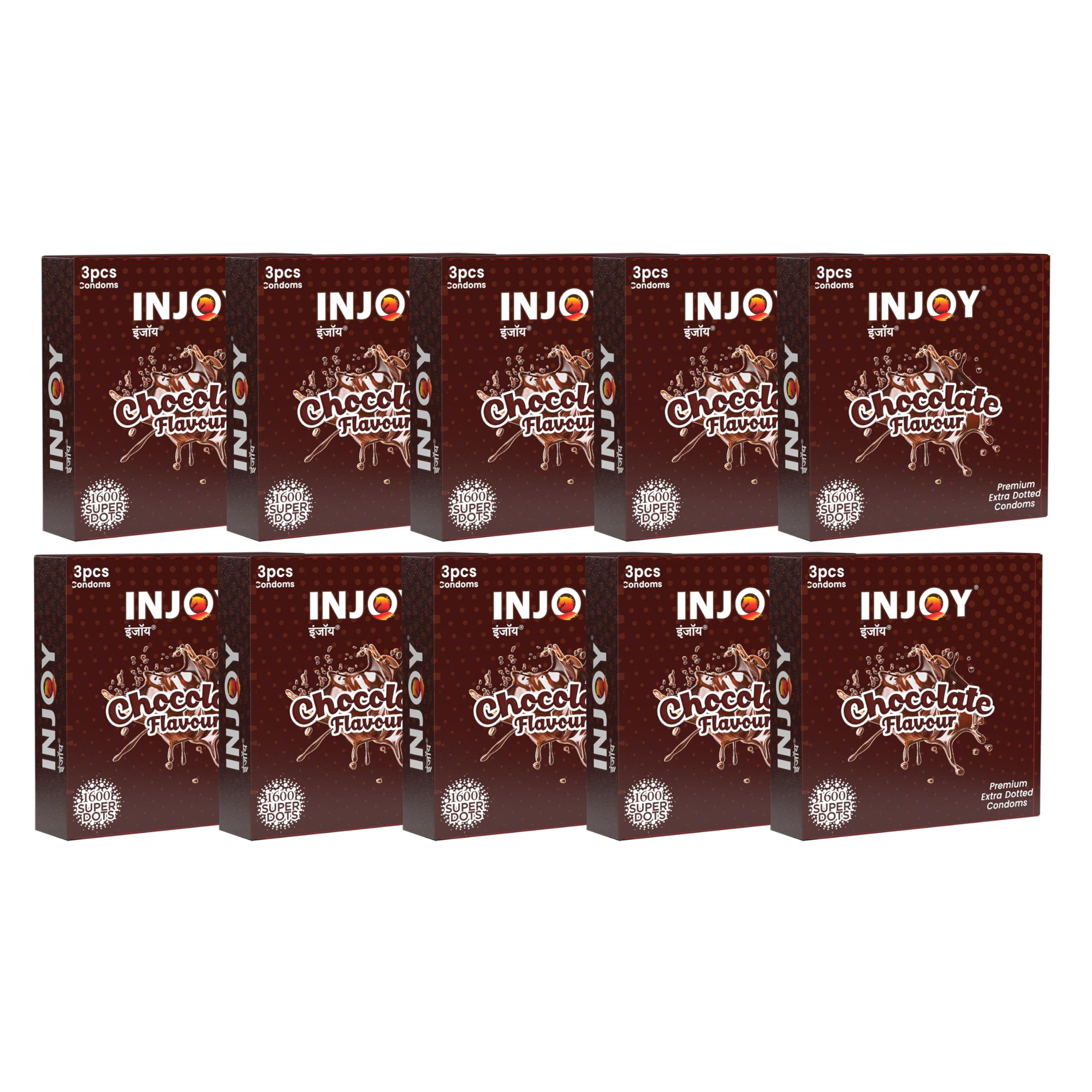 Premium Extra Dotted Condom for Men - 3 Pcs x Pack Of 10, Chocolate Flavored condoms with Delay Lubricant for Intense Pleasure (Ribbed & Contour)